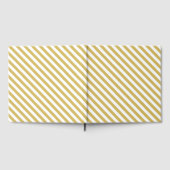 Diagonal golden yellow and white stripes pattern ゲストブック (全面)