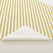 Diagonal golden yellow and white stripes pattern シェルパブランケット (3/4)