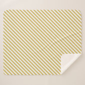 Diagonal golden yellow and white stripes pattern シェルパブランケット (正面(横))