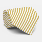 Diagonal golden yellow and white stripes pattern ネクタイ (ロール)