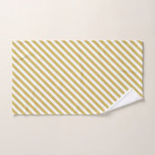 Diagonal golden yellow and white stripes pattern バスタオルセット (ハンドタオル)