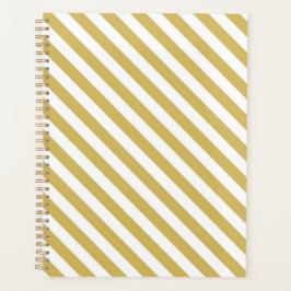 Diagonal golden yellow and white stripes pattern プランナー手帳