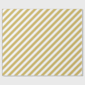 Diagonal golden yellow and white stripes pattern ラッピングペーパー (フラット)