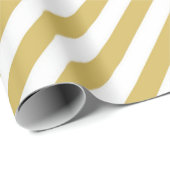 Diagonal golden yellow and white stripes pattern ラッピングペーパー (ロールコーナー)