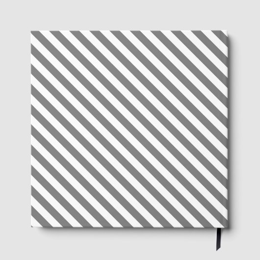 Diagonal gray and white stripes pattern ゲストブック (裏面)