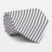 Diagonal gray and white stripes pattern ネクタイ (ロール)