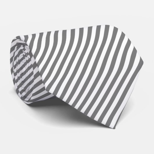 Diagonal gray and white stripes pattern ネクタイ (ロール)