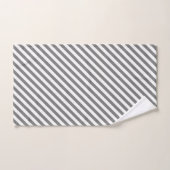Diagonal gray and white stripes pattern バスタオルセット (ハンドタオル)