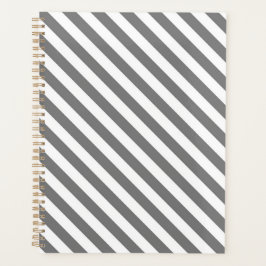 Diagonal gray and white stripes pattern プランナー手帳