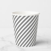 Diagonal gray and white stripes pattern 紙コップ (裏面)