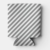 Diagonal gray and white stripes pattern 缶クーラー (正面)