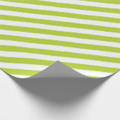 Diagonal lime green and white stripes pattern ラッピングペーパー (角)