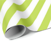 Diagonal lime green and white stripes pattern ラッピングペーパー (ロールコーナー)