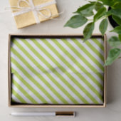 Diagonal lime green and white stripes pattern 薄葉紙 (ギフト)