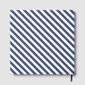 Diagonal navy blue and white stripes pattern ゲストブック (裏面)