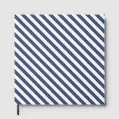 Diagonal navy blue and white stripes pattern ゲストブック (正面)