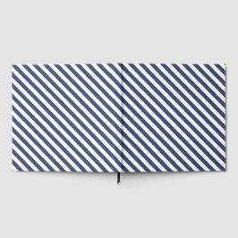 Diagonal navy blue and white stripes pattern ゲストブック