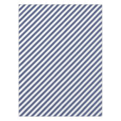 Diagonal navy blue and white stripes pattern テーブルクロス (正面)