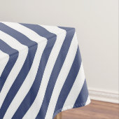 Diagonal navy blue and white stripes pattern テーブルクロス (インサイチュ)