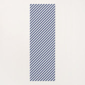 Diagonal navy blue and white stripes pattern ヨガマット (裏面)