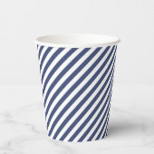 Diagonal navy blue and white stripes pattern 紙コップ (裏面)