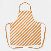 Diagonal orange and white stripes pattern エプロン (正面)