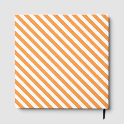 Diagonal orange and white stripes pattern ゲストブック (裏面)