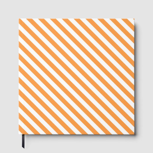 Diagonal orange and white stripes pattern ゲストブック (正面)