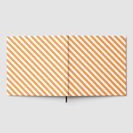 Diagonal orange and white stripes pattern ゲストブック (全面)