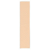 Diagonal orange and white stripes pattern ショートテーブルランナー (正面)