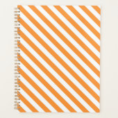 Diagonal orange and white stripes pattern プランナー手帳 (正面)