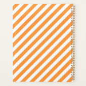 Diagonal orange and white stripes pattern プランナー手帳 (裏面)
