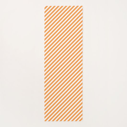 Diagonal orange and white stripes pattern ヨガマット (裏面)