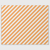 Diagonal orange and white stripes pattern ラッピングペーパー (フラット)