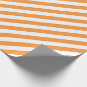 Diagonal orange and white stripes pattern ラッピングペーパー (角)