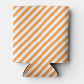 Diagonal orange and white stripes pattern 缶クーラー (正面)