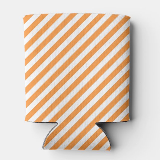 Diagonal orange and white stripes pattern 缶クーラー (裏面)