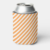 Diagonal orange and white stripes pattern 缶クーラー (缶裏面)