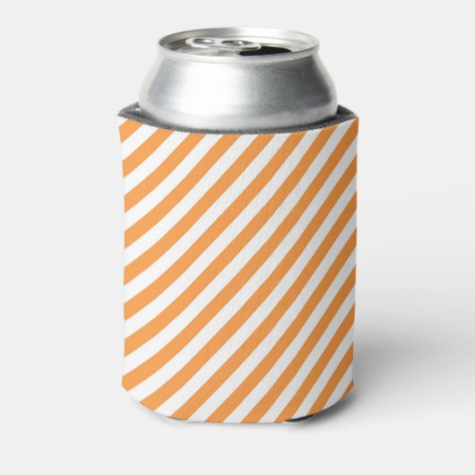 Diagonal orange and white stripes pattern 缶クーラー (缶裏面)