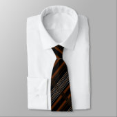 Diagonal Pattern Brown Stripped Neck Tie ネクタイ (タイ)