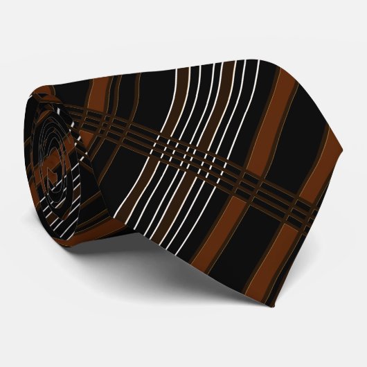 Diagonal Pattern Brown Stripped Neck Tie ネクタイ (ロール)