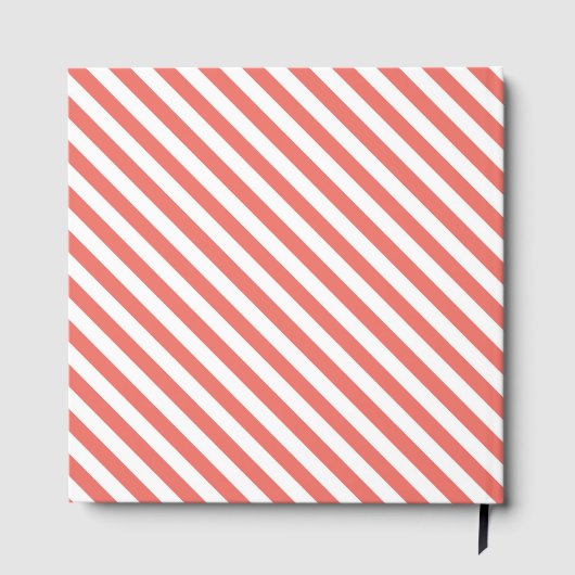 Diagonal pattern of pink and white stripes ゲストブック (裏面)