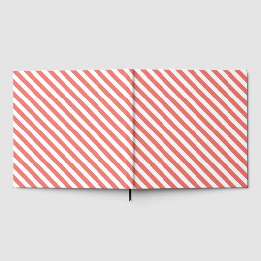 Diagonal pattern of pink and white stripes ゲストブック (全面)