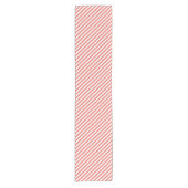 Diagonal pattern of pink and white stripes ショートテーブルランナー (正面)
