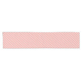 Diagonal pattern of pink and white stripes ショートテーブルランナー (横)