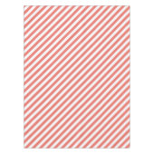 Diagonal pattern of pink and white stripes テーブルクロス (正面)