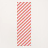 Diagonal pattern of pink and white stripes ヨガマット (正面)
