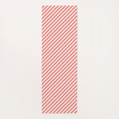 Diagonal pattern of pink and white stripes ヨガマット (裏面)