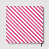 Diagonal pink and white stripes pattern ゲストブック (裏面)