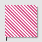 Diagonal pink and white stripes pattern ゲストブック (正面)